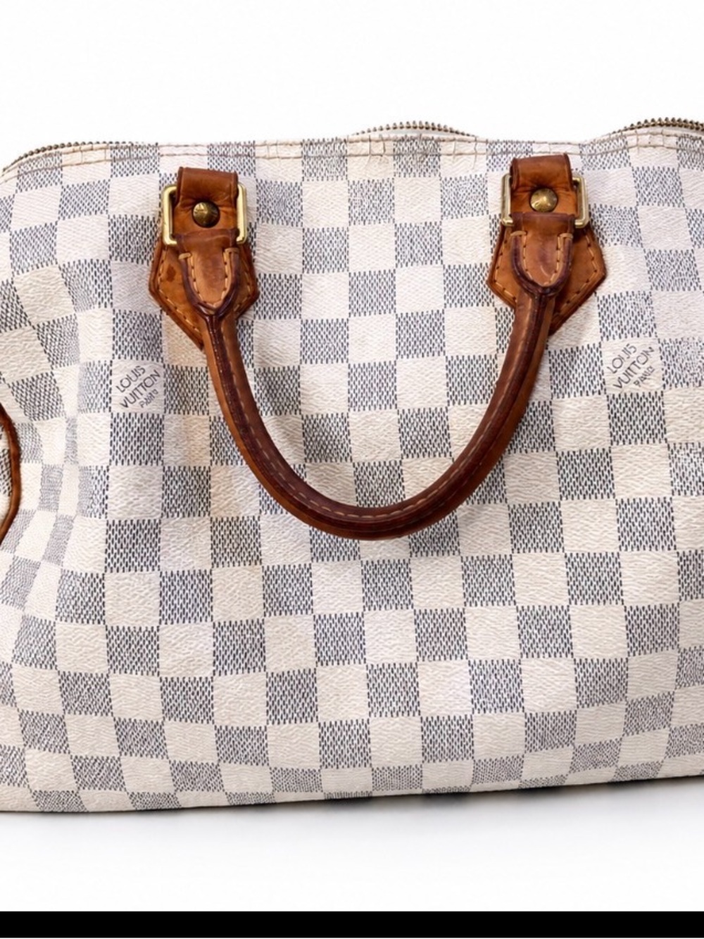 Louis Vuitton Damier Azur Mini Bag - Cream and Brown